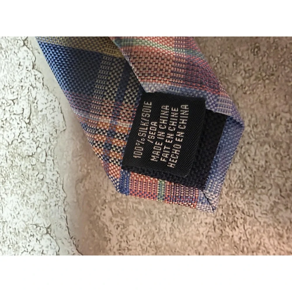 Nautica Polyester Tie Mens One Size Multicolor Plaids & Checks Pointed Jacquard